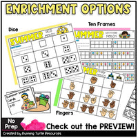 Summer Number Match Count and Cover Task Cards