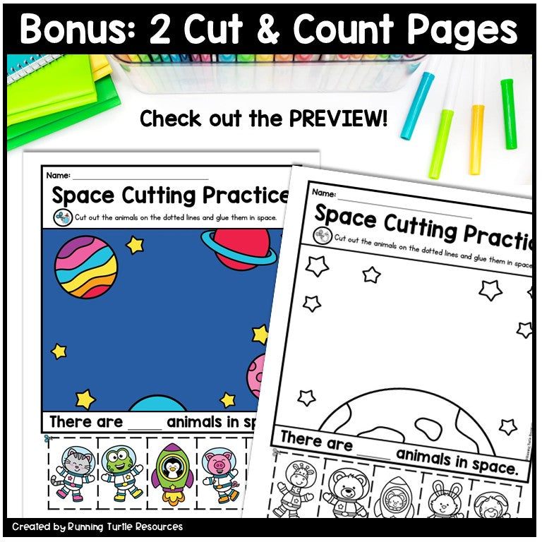 Space Cutting Practice during the Artemis 2 Mission, Preschool & Kindergarten Fine Motor