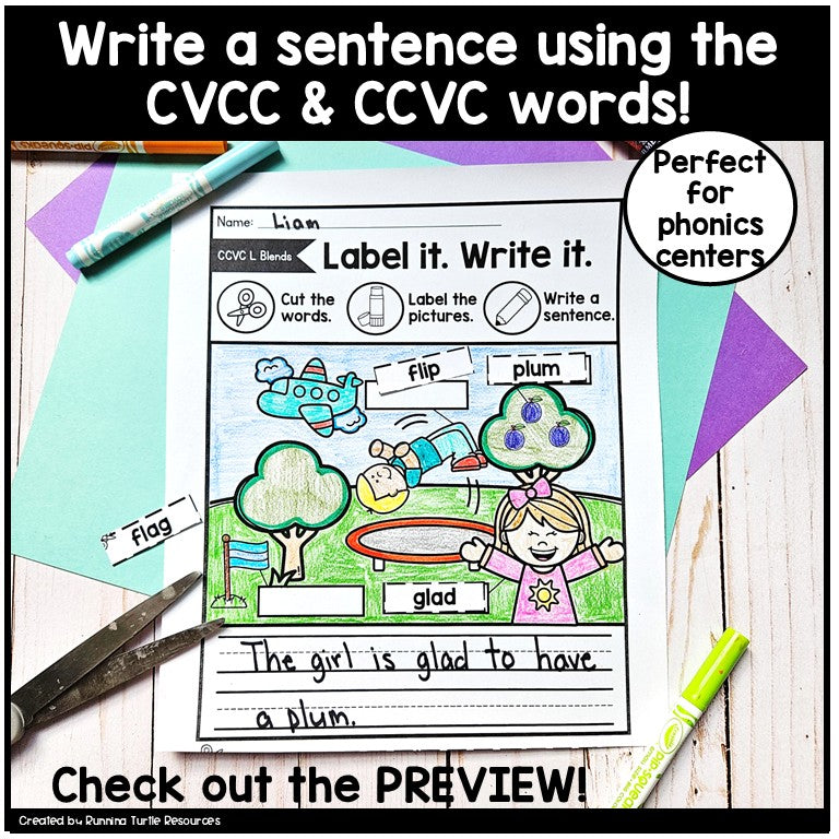 Beginning and Ending Consonant Blends Worksheets for 1st Grade