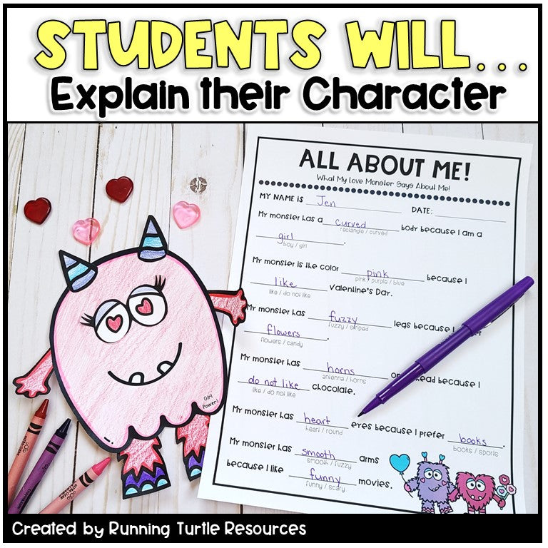 All About Me Glyph Writing Crafts Bundle