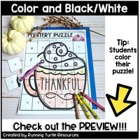 Thanksgiving Alphabet Mystery Puzzles l Letter and Beginning Sounds Match