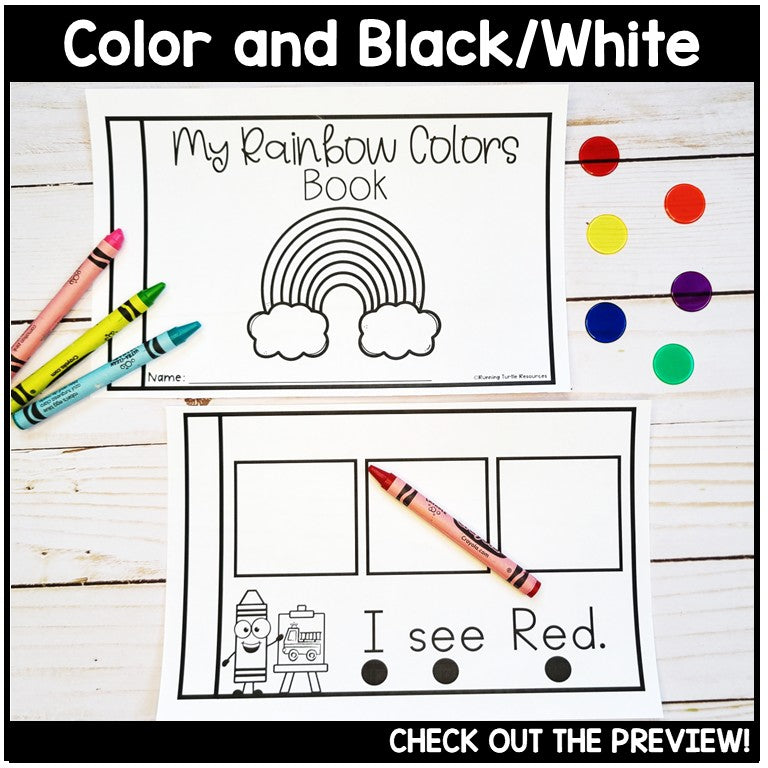Rainbow Colors Emergent Reader, St. Patrick's Day Cut and Paste Activity