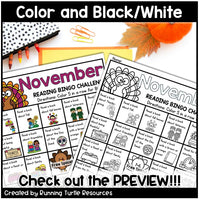 November Reading Bingo Challenge and Thankful Bookmarks