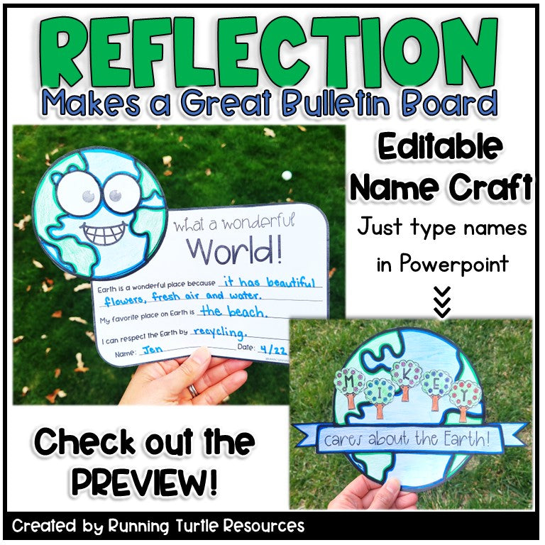 Earth Day Primary Mini Pack l Editable Name Craft