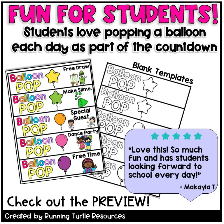 End of Year BALLOON POP Countdown