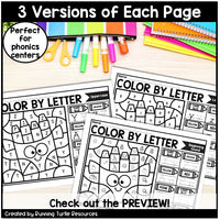 Back to School Color by Letter and Beginning Sound Pages