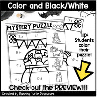 Halloween Mystery Puzzles, Fall Letter Match