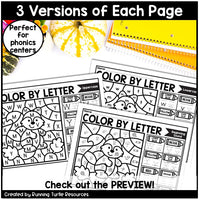 Fall Color by Letter and Beginning Sound Pages
