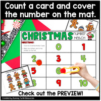 Christmas Number Match Count and Cover Task Cards