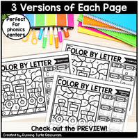 Transportation Color by Letter and Beginning Sound Pages, Things that Go Activities