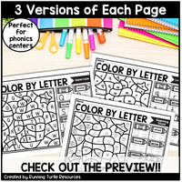Food Color by Letter and Beginning Sound Pages
