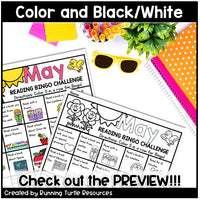 May Reading Log, Spring Bookmarks, Summer Reading Bingo, End of Year Bingo