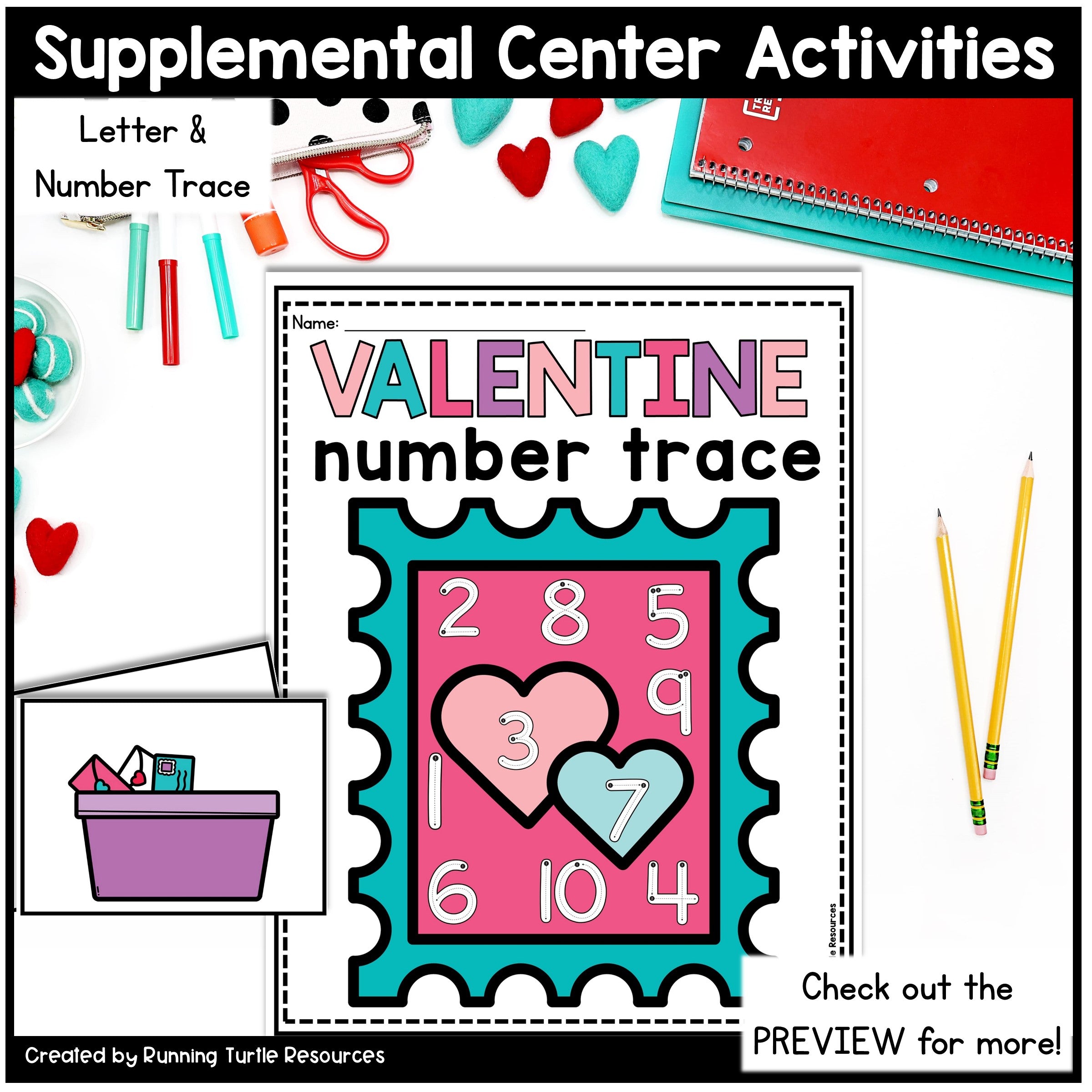 Valentine's Day Post Office Dramatic Play l Valentine Letter and Number Match