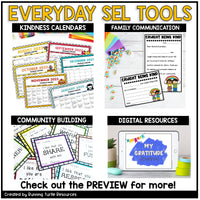 Social Emotional Learning Activities Bundle l Year Long SEL Crafts