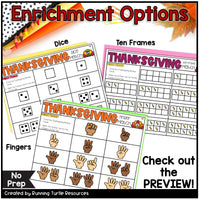 Thanksgiving Number Match Count and Cover Task Cards