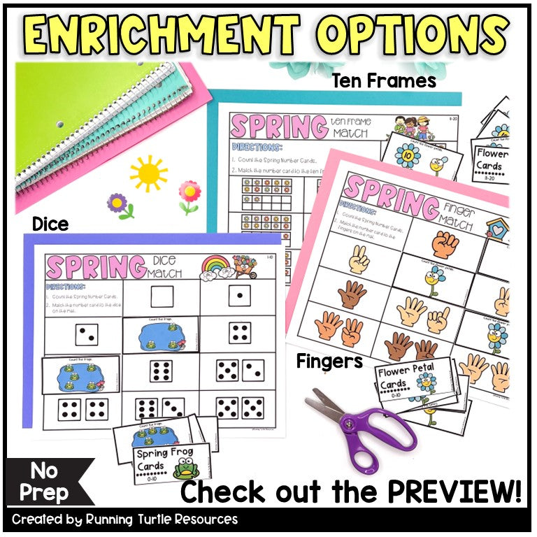 Number Match Seasonal Bundle, Matching Numbers to Quantities Preschool