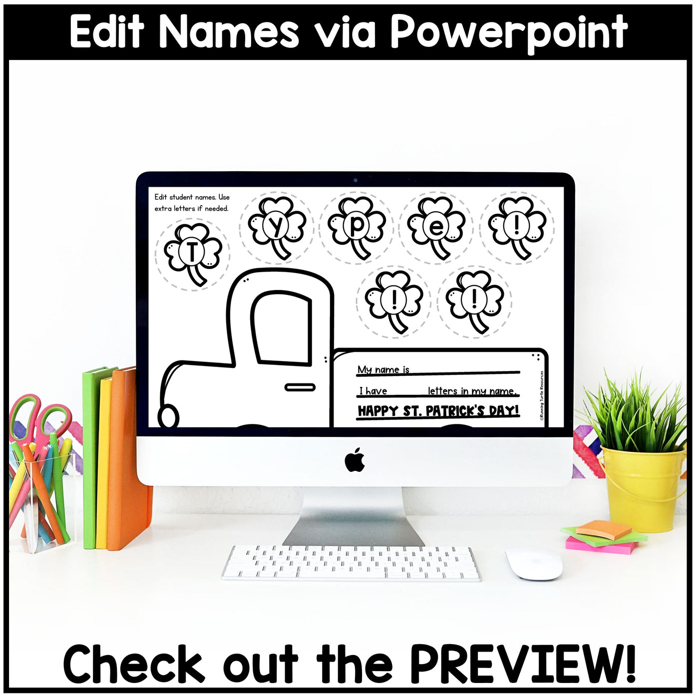 St Patricks Day Shamrock Name Craft