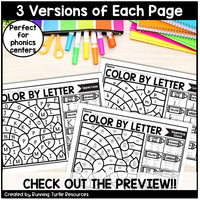 Weather Color by Letter and Beginning Sound Pages