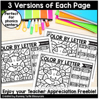 Zoo Color by Letter and Beginning Sound Pages