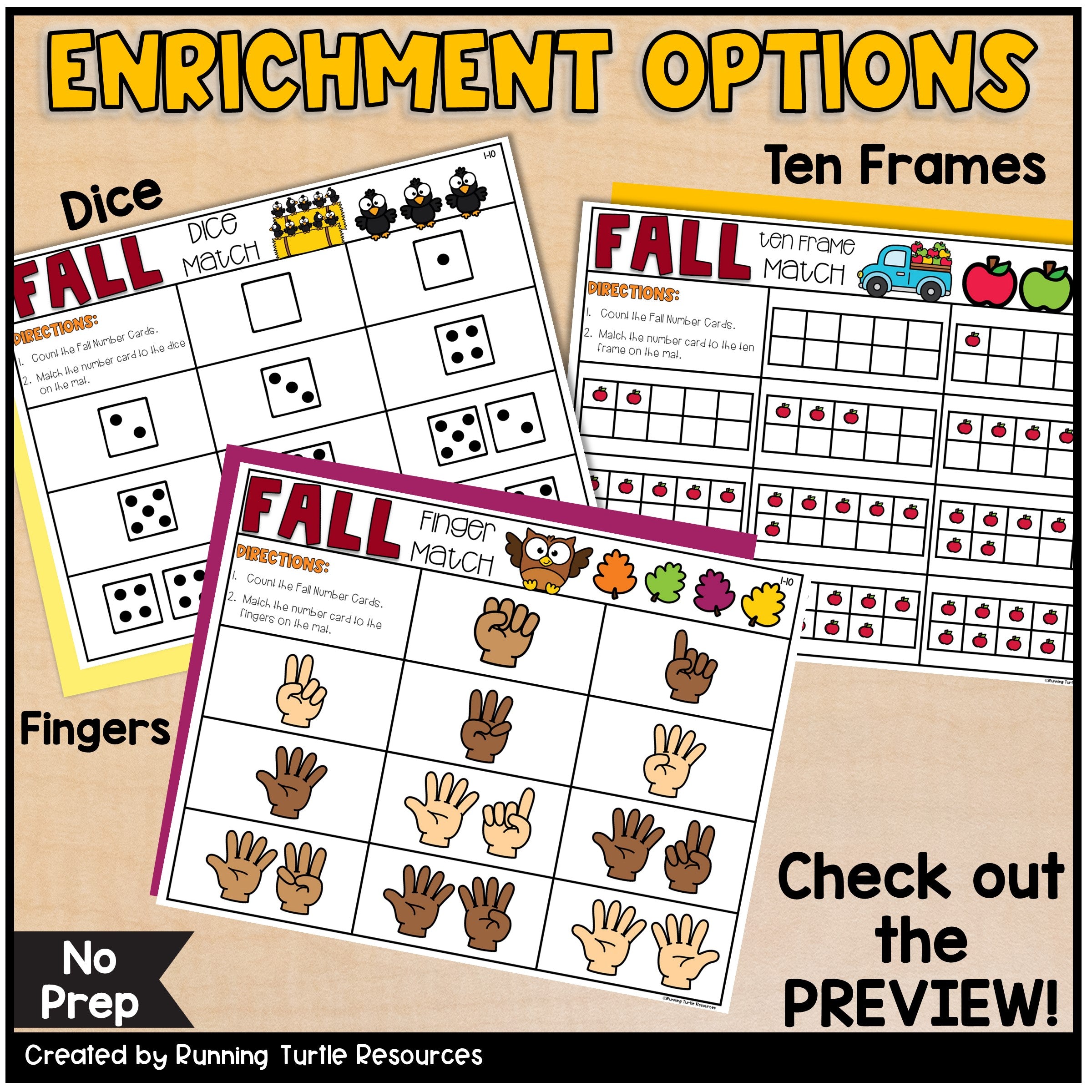 Fall Math Number Matching