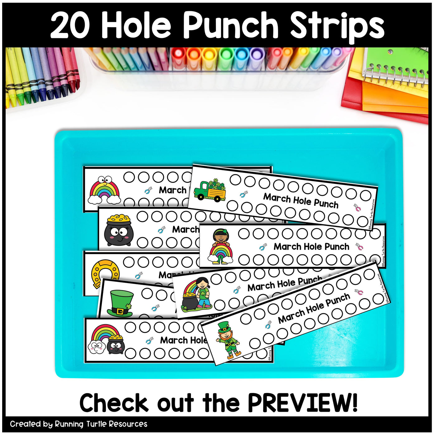 St. Patrick's Day Fine Motor Activities, March Activity Packet Preschool