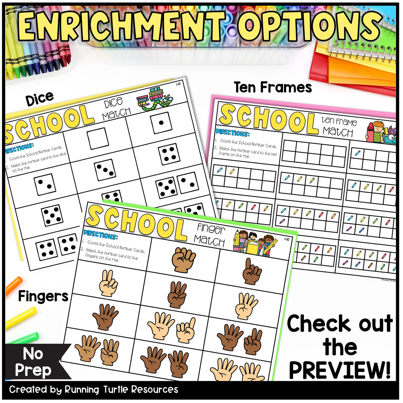 Number Match Task Cards Back to School