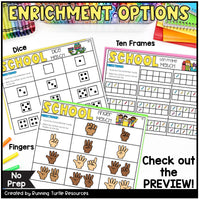 Number Match Task Cards Back to School