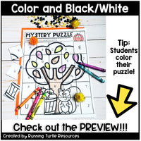 Fall Mystery Puzzles, Autumn Letter and Beginning Sounds Match