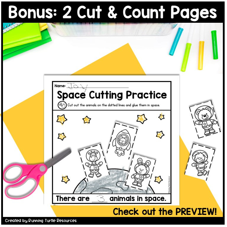 Space Cutting Practice during the Artemis 2 Mission, Preschool & Kindergarten Fine Motor