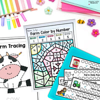Farm Fine Motor Printables for Preschool, PreK and Kindergaten