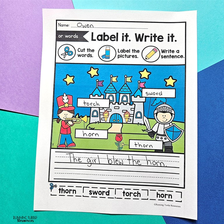 Bossy R Label It Write It Cut and Paste Worksheets for Kindergarten and 1st Grade