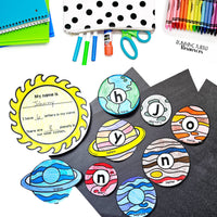 Space Name Craft, Solar System Craft for Preschool and Kindergarten for Artemis Space Mission