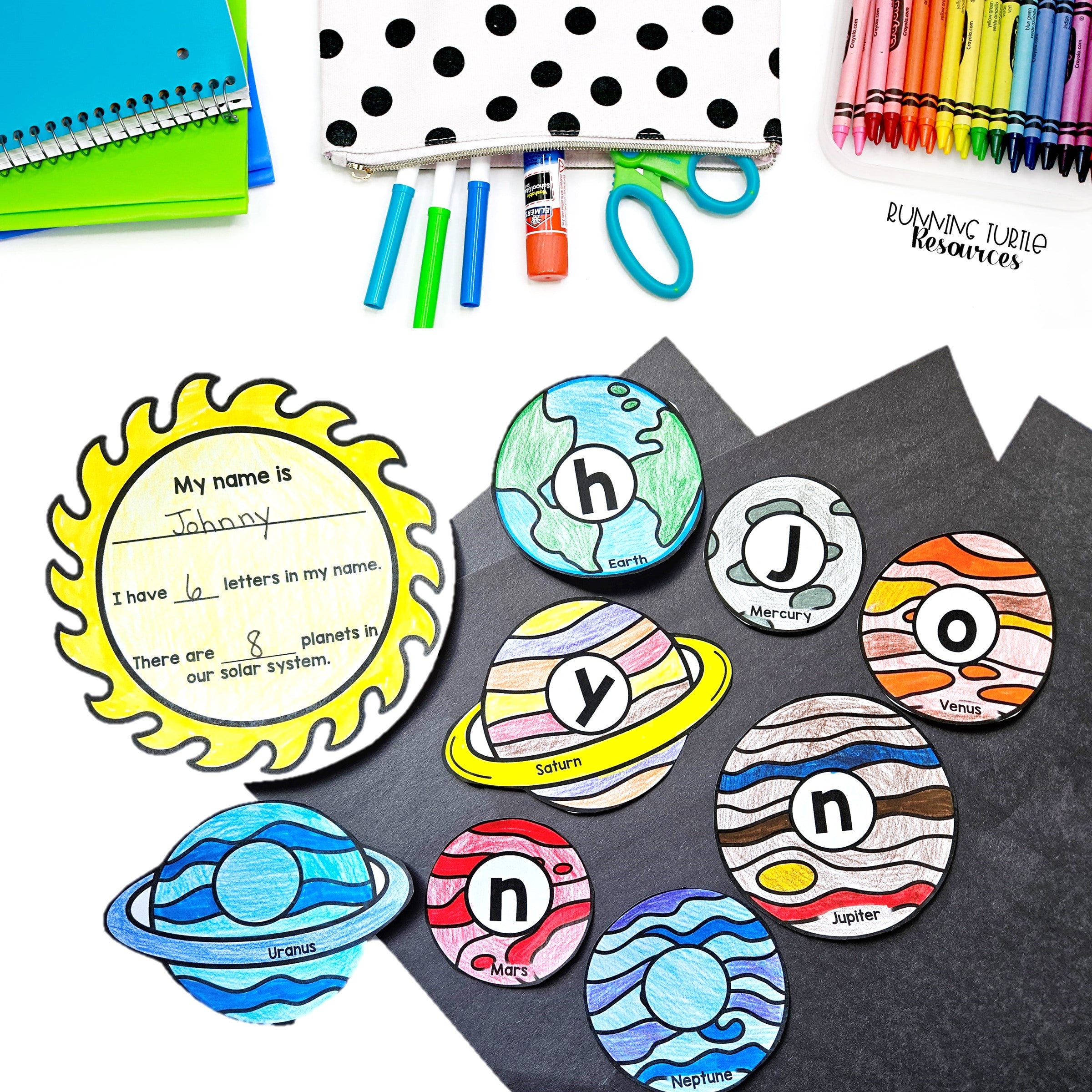 Space Name Craft, Solar System Craft for Preschool and Kindergarten for Artemis Space Mission
