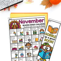 November Reading Bingo Challenge and Thankful Bookmarks
