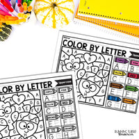 Fall Color by Letter and Beginning Sound Pages