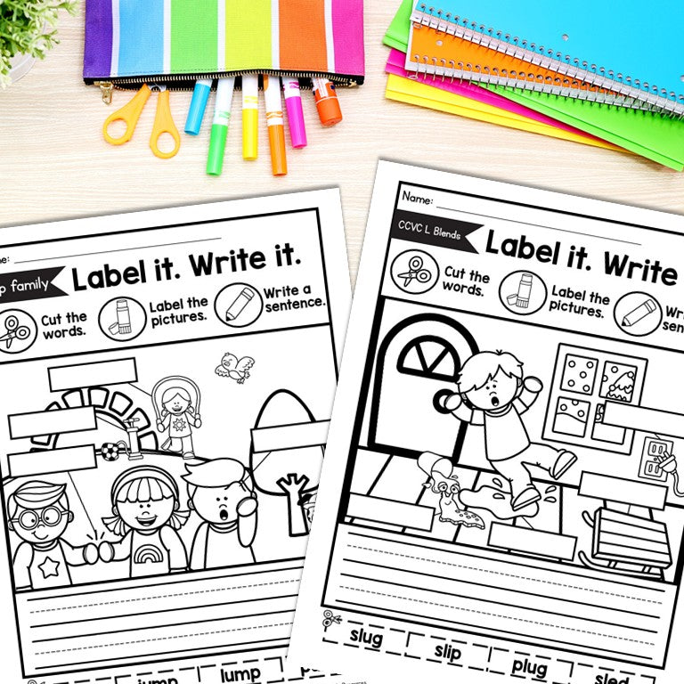 Beginning and Ending Consonant Blends Worksheets for 1st Grade