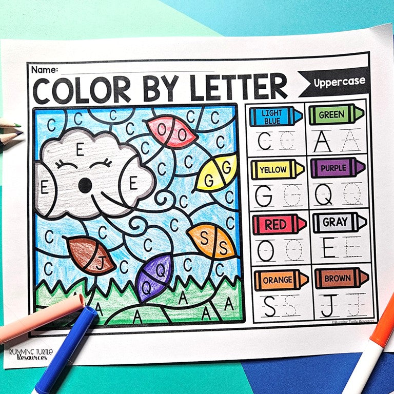 Weather Color by Letter and Beginning Sound Pages