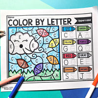 Weather Color by Letter and Beginning Sound Pages