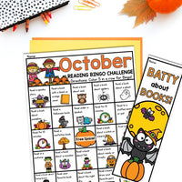 October Reading Bingo, Fall Reading Challenge and Bookmarks