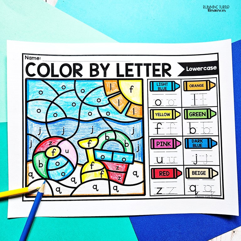 Summer Color by Letter and Beginning Sound Pages