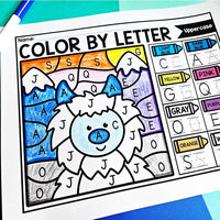 Winter Color by Letter and Beginning Sound Pages