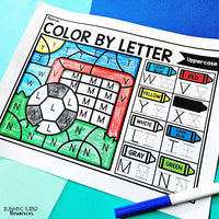 Sports Color by Letter and Beginning Sound Pages