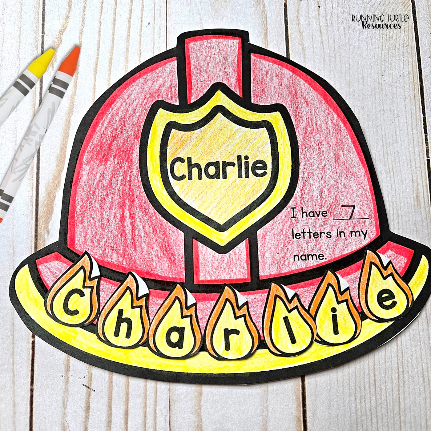 Firefighter Craft for Fire Safety Week, Preschool and Kindergarten Name Craft