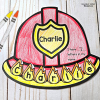 Firefighter Craft for Fire Safety Week, Preschool and Kindergarten Name Craft