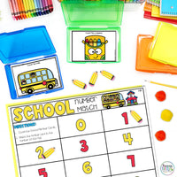 Number Match Task Cards Back to School