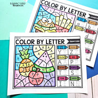 Food Color by Letter and Beginning Sound Pages