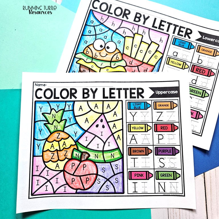 Food Color by Letter and Beginning Sound Pages