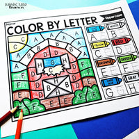Farm Color by Letter and Beginning Sound Pages