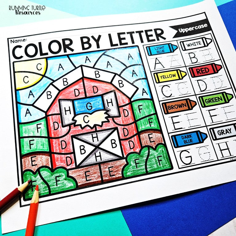 Farm Color by Letter and Beginning Sound Pages