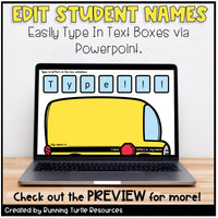 Back to School Name Craft EDITABLE Bus Activity